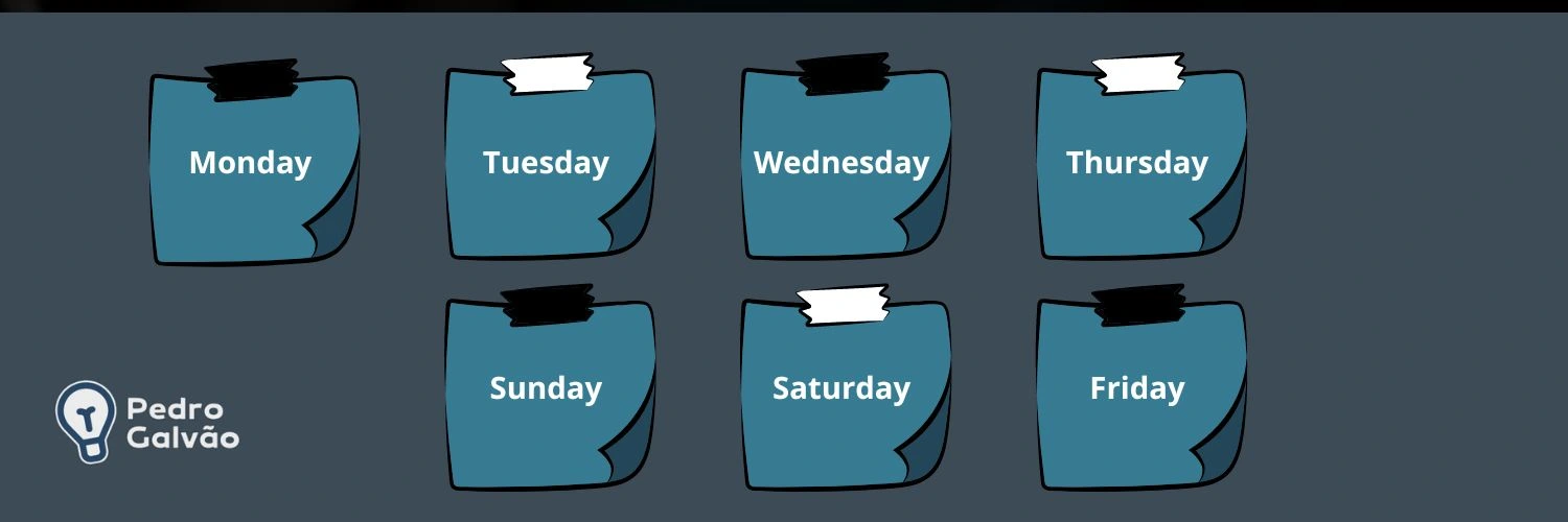 Qual é o nome dos dias da semana em inglês?
