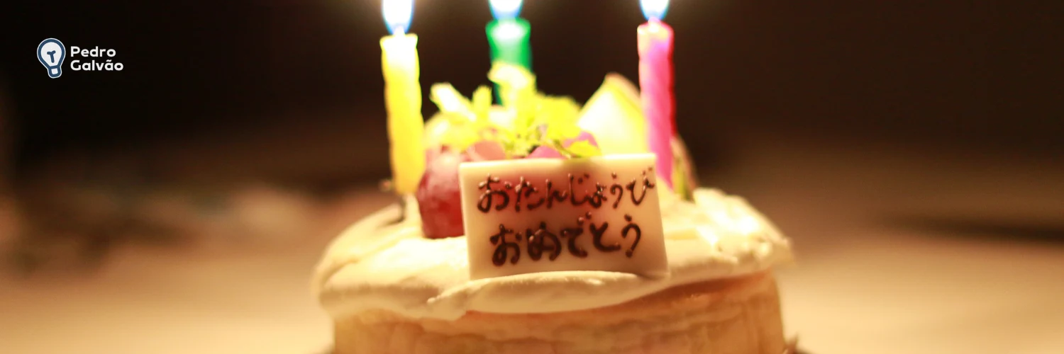 Feliz aniversário em japonês